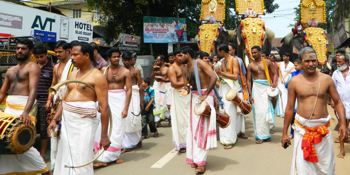 File photo of Elephant procession and Panchavadyam during Vinayaka Chathurthi celebrations