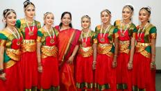 Guru Sandya Rajan with her students from Nrithyakshethra, Kochi